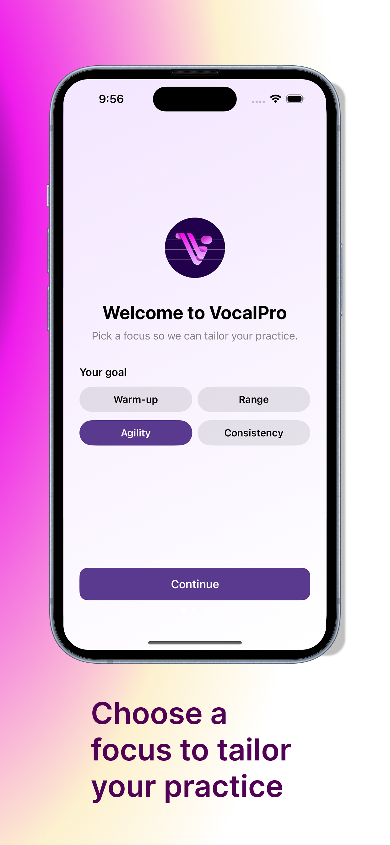 Personalized onboarding for your practice goals